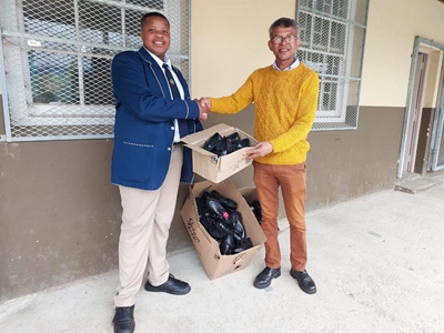 Learner donates shoes to support others' education