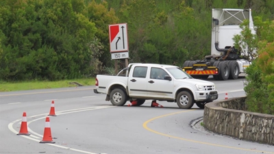 Accident on slippery pass