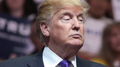 Did President Trump forget the words to the national anthem?