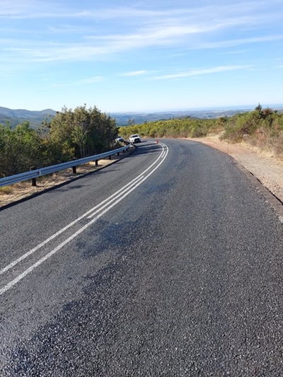Fuel spillage from a truck carrying flammable liquid