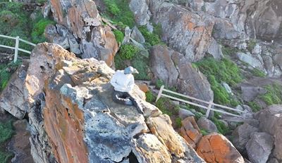 Man-like figure on rocks raises eyebrows