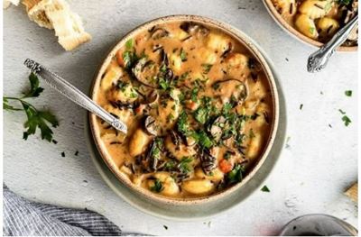 Vegan truffle wild mushroom gnocchi