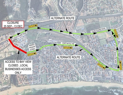 Notice of garret street road closure to bay view