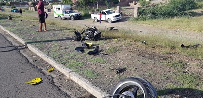 Biker crashes in Kroonvale