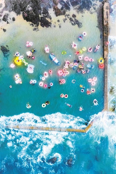 Floaties living it up at the Herold's Bay tidal pool