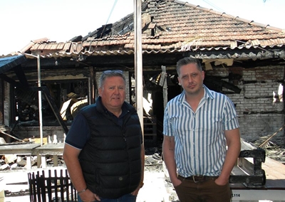 Fire halts 10-year milestone
