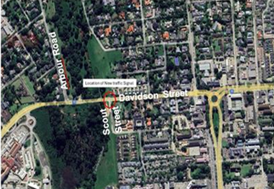 Traffic signals at Davidson and Scout Street to be activated