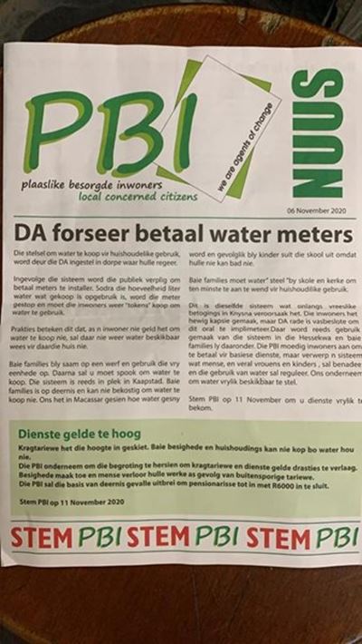 Water meter flyer causes strong currents before by-elections