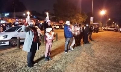 Prayer session outside Netcare Mulbarton Hospital held