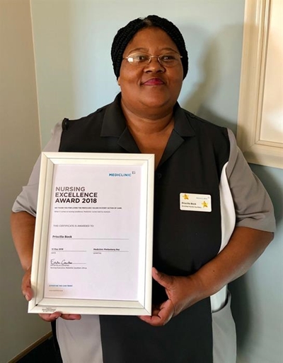 Plett Mediclinic honours Priscilla Bock