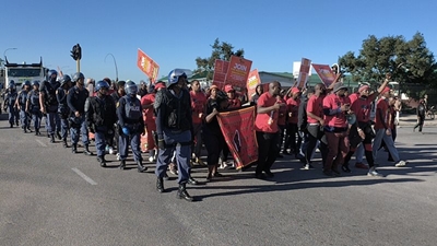 Protestors on the move