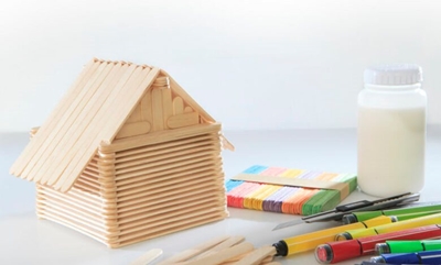 Help your child build a house out of popsicle sticks