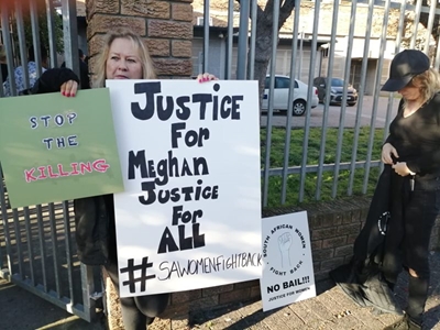 Women protest: "No bail for Meghan's murder suspects"