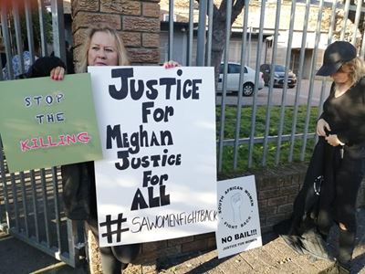 Women protest: "No bail for Meghan's murder suspects"