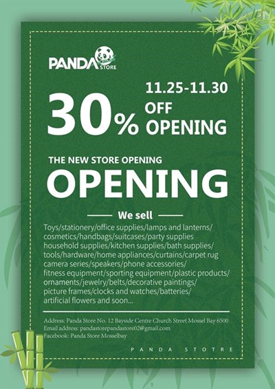 Panda Store opening in Mossel Bay soon