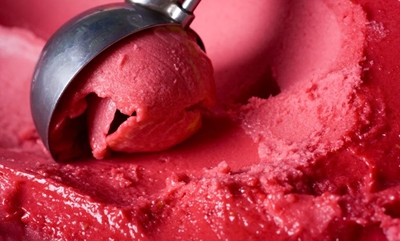 Refreshing rooibos, watermelon, and strawberry sorbet 