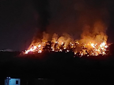Fire at the landfill site