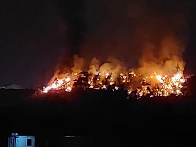 Fire at the landfill site