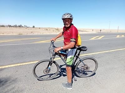 Danie trap-trap so amper 1 400 km per fiets