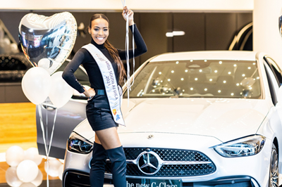 Newly crowned Miss SA Lalela Mswane gets her new Benz