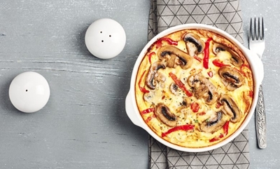 What’s for dinner? Chicken, mushroom and pepper Frittata