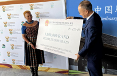 China donates R1 million towards KZN flood relief