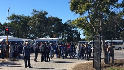 Protest at bus depot continues
