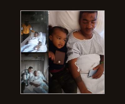 'Delvin! Kan jy my hoor?' vra pa toe hy seun in hospitaal sien