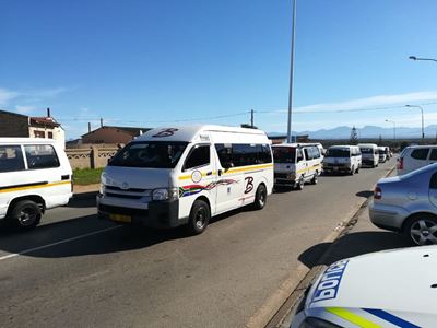 Taxi protest underway