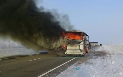 Kazakhstan bus fire kills 52