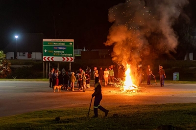 Three held for public violence, malicious damage to property
