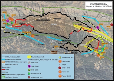 Wildfire in the Swartberg Mountains, remains a concern
