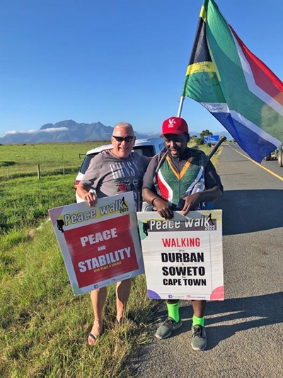 Peace walker makes waves in town