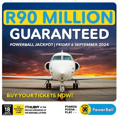 Be in it to win a guaranteed R90 million powerball jackpot this friday – get your ticket now!