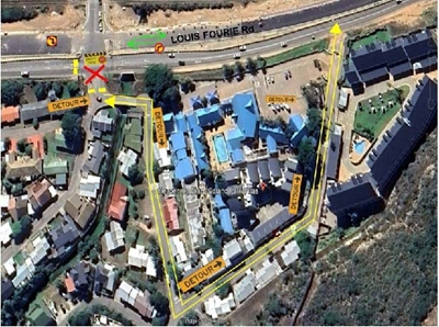 Notice of Kiewiet Crescent closure in Louis Fourie Road