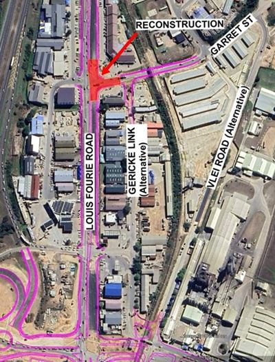 Notice of intersection closure at Louis Fourie road and Garret Street