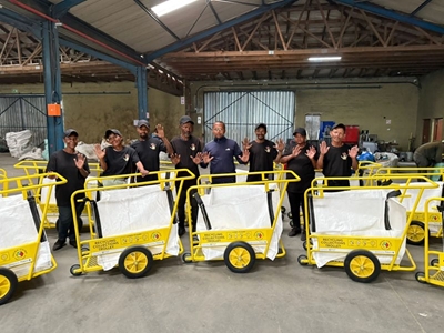 Waste pickers now more structured with bright yellow trolleys