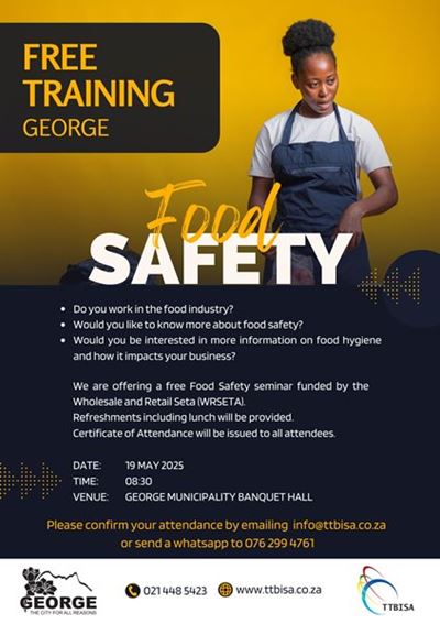 George Municipality and the Tourism and Business Institute of Southern Africa (TTBISA) to host food safety training