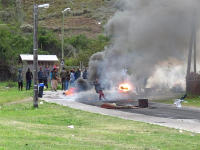 War zone, as quiet community erupts