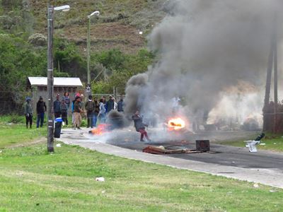War zone, as quiet community erupts