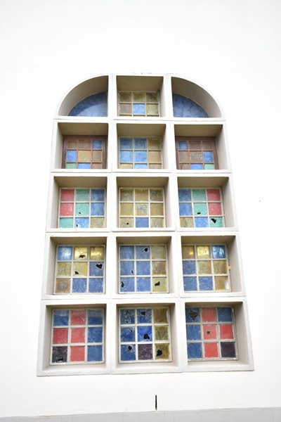 Vandals break artistic glass panes of church