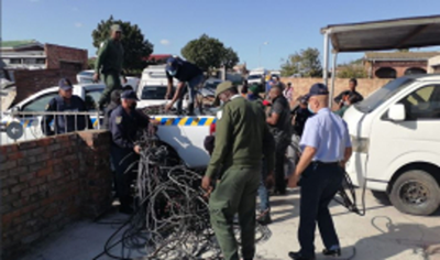 Woman arrested for possession of copper cables