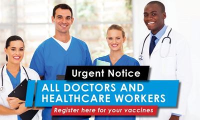 Doctors, healthcare workers need to urgently register for vaccines
