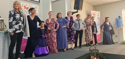 Eagles on modelling ramp with cancer survivors
