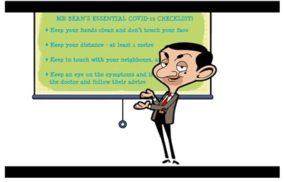 Mr Bean advises the public on Covid-19