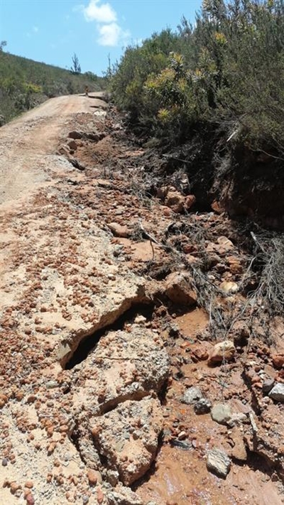 Flooding causes erosion