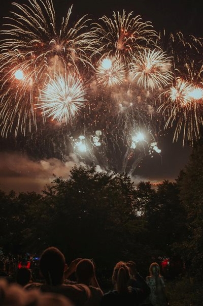 Fireworks display at Hartenbos Seefront in the firing line