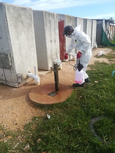Sanitising of shared ablutions in informal settlements