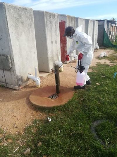 Sanitising of shared ablutions in informal settlements