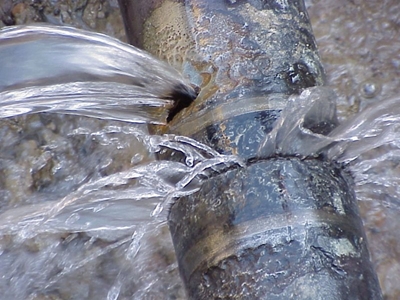 Burst water pipe in George
